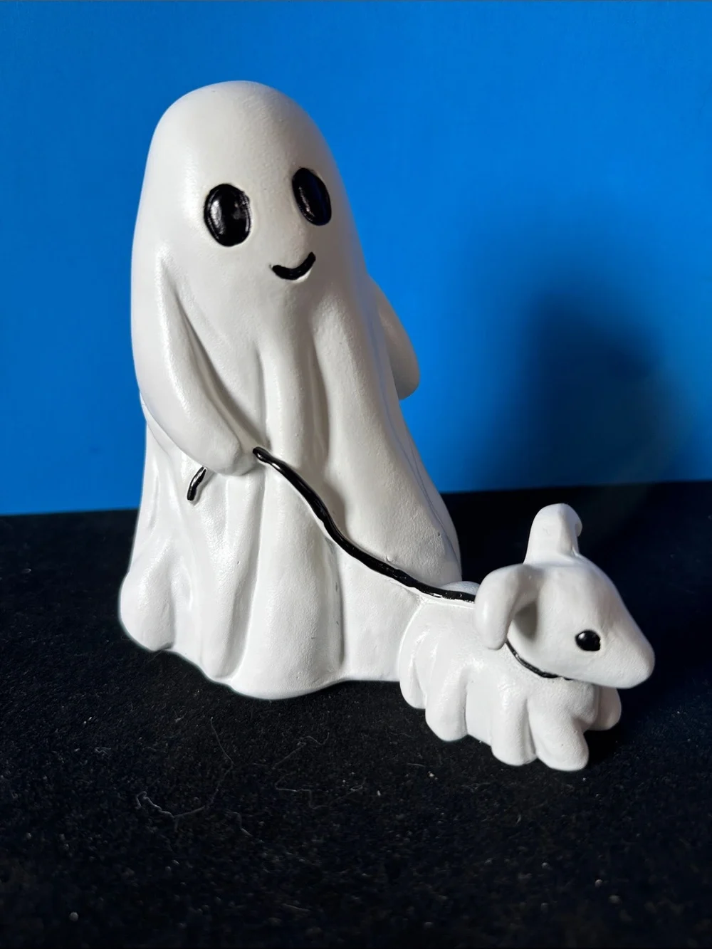 HomeGoods White Ghost Figurine with Puppy on Leash